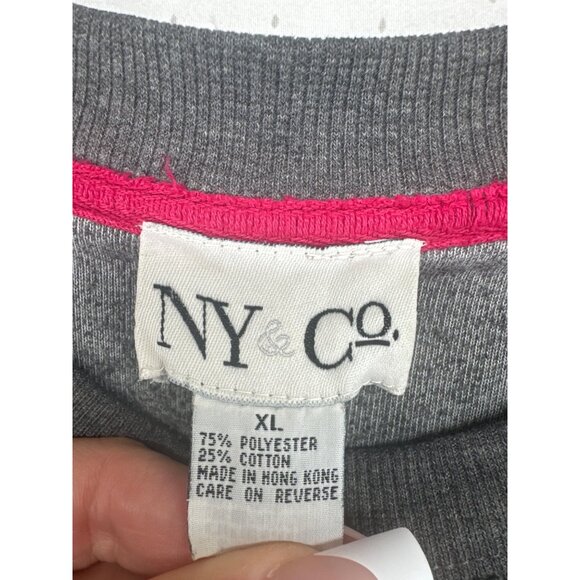 The Scrappy Camper + NY&Co Womens XL Upcycled Tunic Gray Terry Pumpkin Halloween - Picture 4 of 11